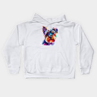 Yorkshire Terrier Colorfull Pop Art Design For Dog Onwer Kids Hoodie